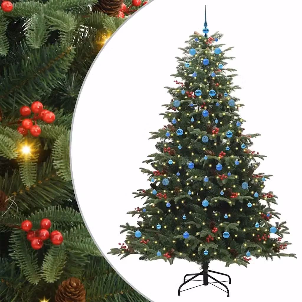 Albero di Natale artificiale verde vidaXL con 300 LED luce bianca calda, Altezza: 240 cm – 2