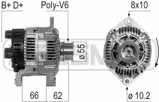 ERA 210271A Alternatore LiMa 110 A 14 V per FIAT DUCATO cassone/telaio (230) DUCATO furgone (244) DUCATO cassone/telaio (244)
