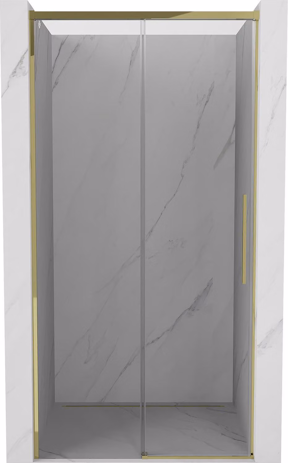 Mexen Rox porta doccia scorrevole 130 cm, trasparente, oro - 8C2-130-000-50-00