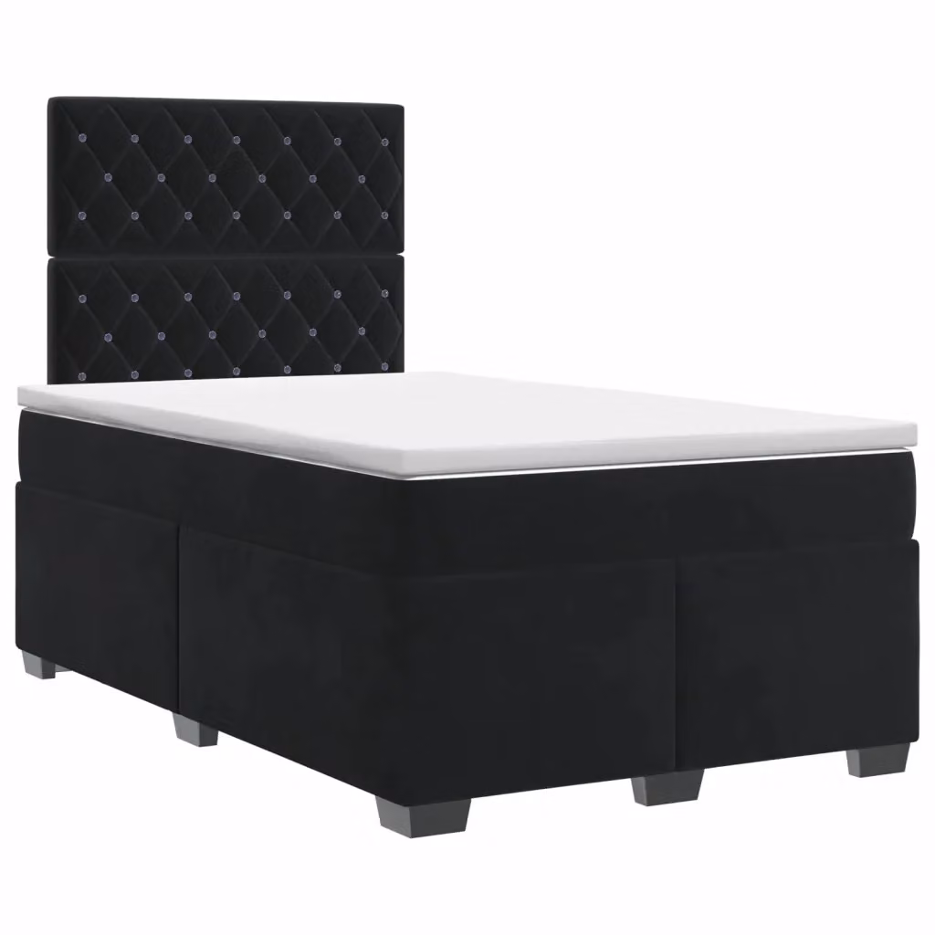 Letto box spring con materasso ibrido vidaXL in velluto nero L/P: 120 x 200 cm – 2