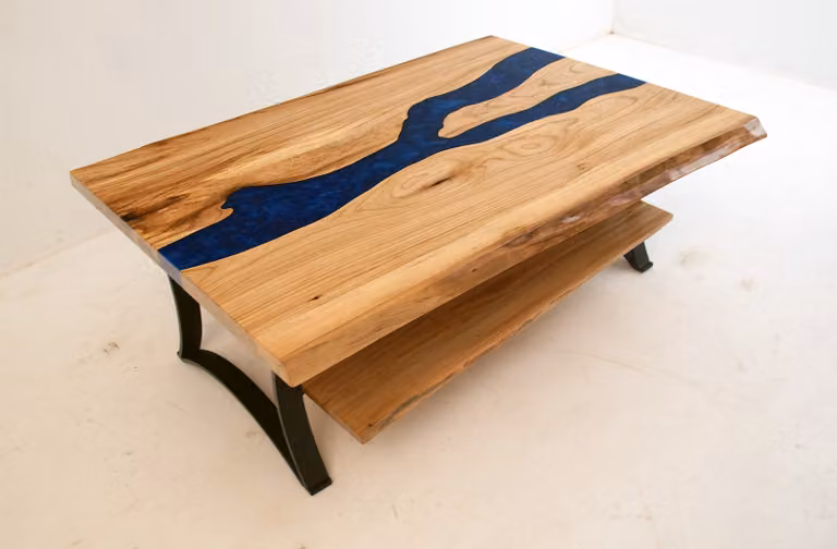 Couchtisch River Table Echtes Holz Flusstisch Massiv Epoxidharz Tische 120x60