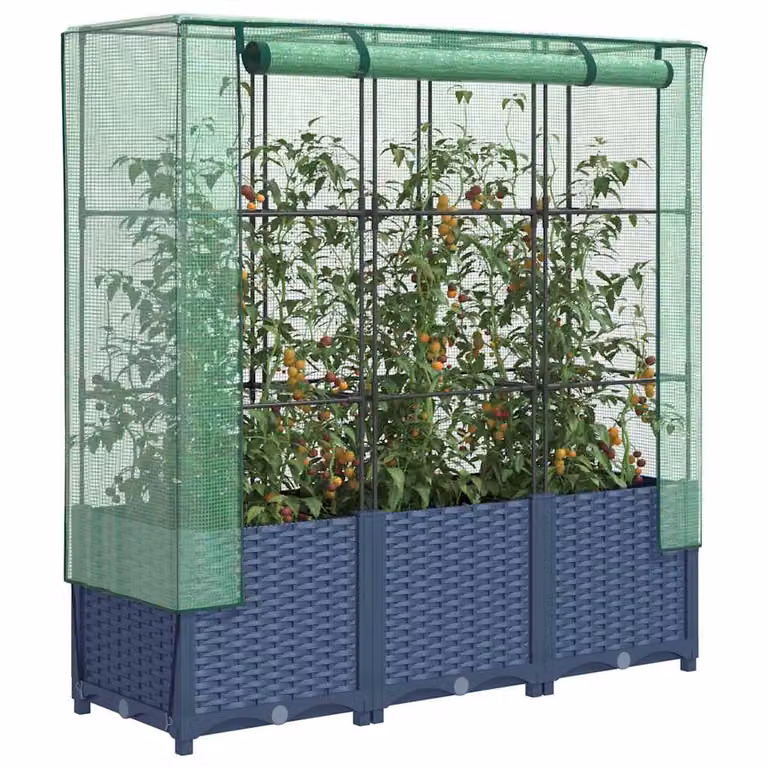 Letto rialzato con copertura serra effetto rattan vidaXL, L: 120 cm, P: 40 cm, H: 138 cm