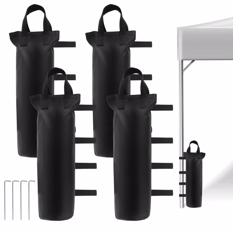 Set di 4 sacchi di sabbia per gazebo, pesi robusti per gazebo, impermeabili e pieghevoli