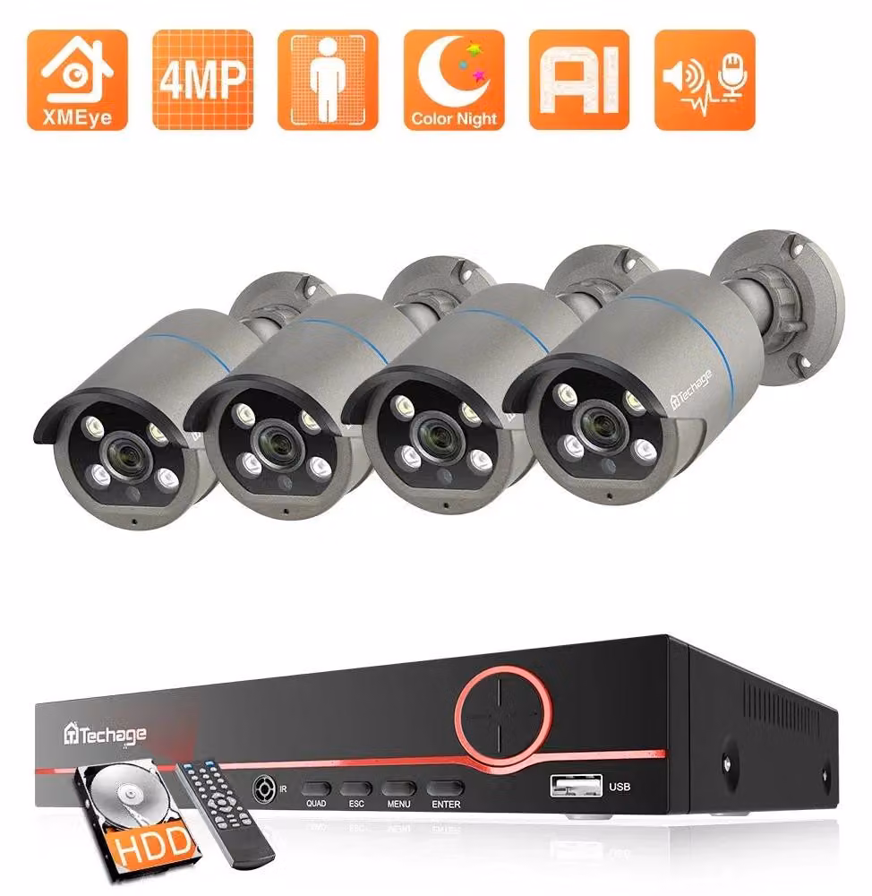 Sistema di videosorveglianza - Telecamere di sicurezza - Telecamere CCTV - Telecamere di sorveglianza - Telecamere IP - Registratore NVR a 8 canali con alimentazione PoE