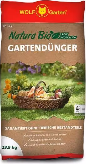 Concime organico per giardino WOLF Garten Natura, 18,9 kg