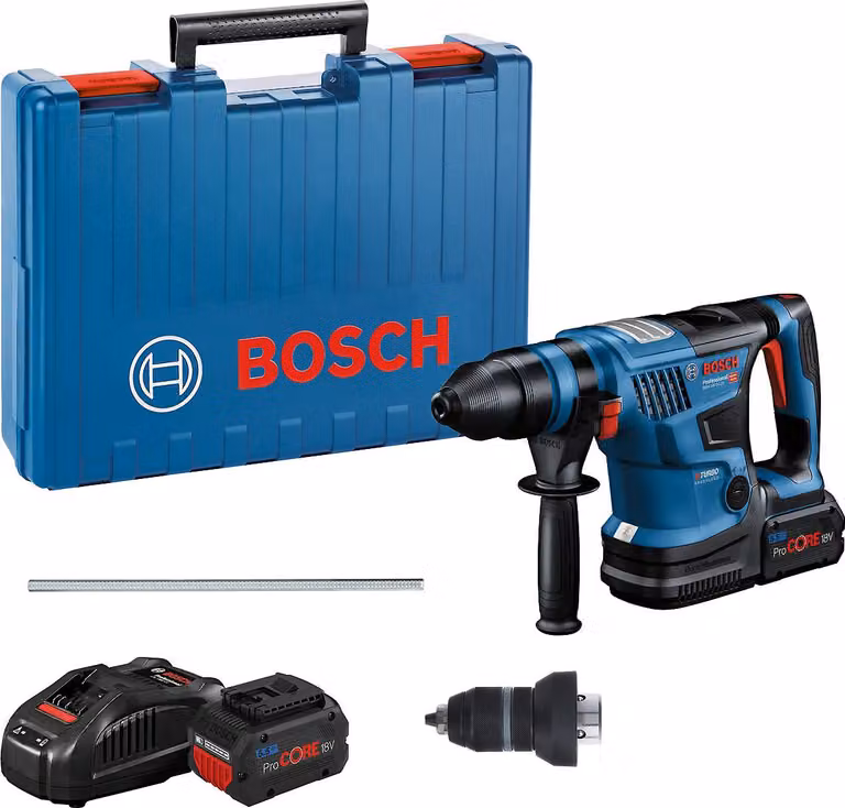 Martello rotativo a batteria BITURBO con SDS plus GBH 18V-34 CF, 2 batterie ricaricabili, valigetta di trasporto