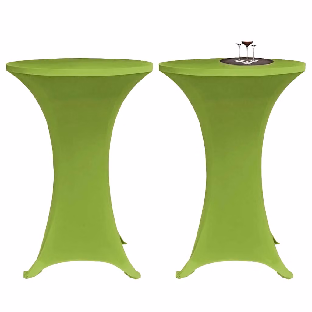 Set di 2 coperture elastiche per tavolo vidaXL, colore verde, diametro 70 cm