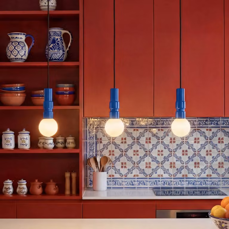 OSRAM Lampada a sospensione Decor Bolty, dimmerabile, Blu, Soggiorno / Sala da pranzo, Metallo, Giovanile, Lampada a sospensione