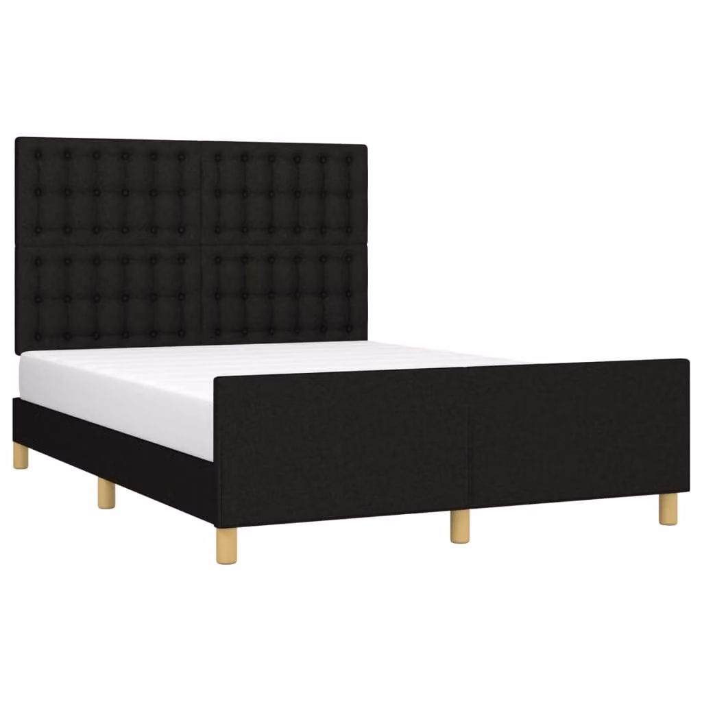 Giroletto senza Materasso Nero 140x190 cm in Tessuto