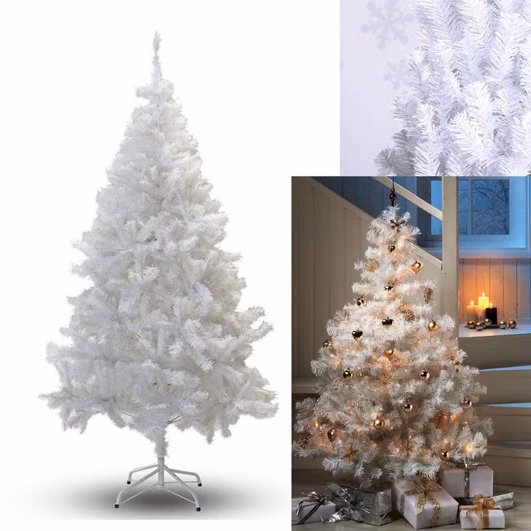 Jopassy albero di Natale artificiale albero di Natale artificiale incl. supporto albero in metallo bianco 210cm