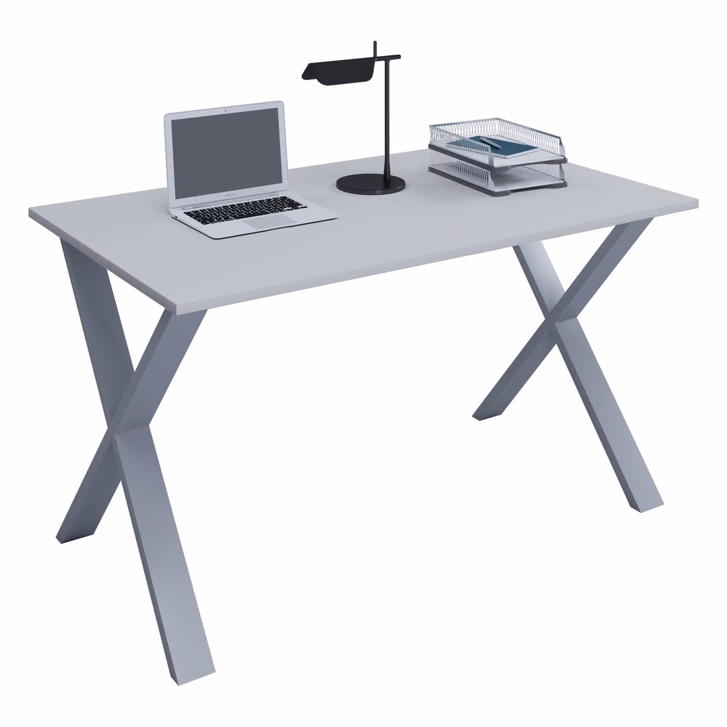 Scrivania in legno | H. 76 x W. 140 x T. 80 cm | Tavolo per computer semplice | piedini in metallo di alta qualità | Tavolo da lavoro | Mobili da ufficio - Lona X