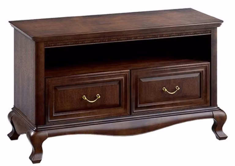 Casa Padrino credenza in stile liberty marrone scuro 115,6 x 45,6 x h. 68,2 cm - Mobile TV con 2 cassetti - Mobili da soggiorno