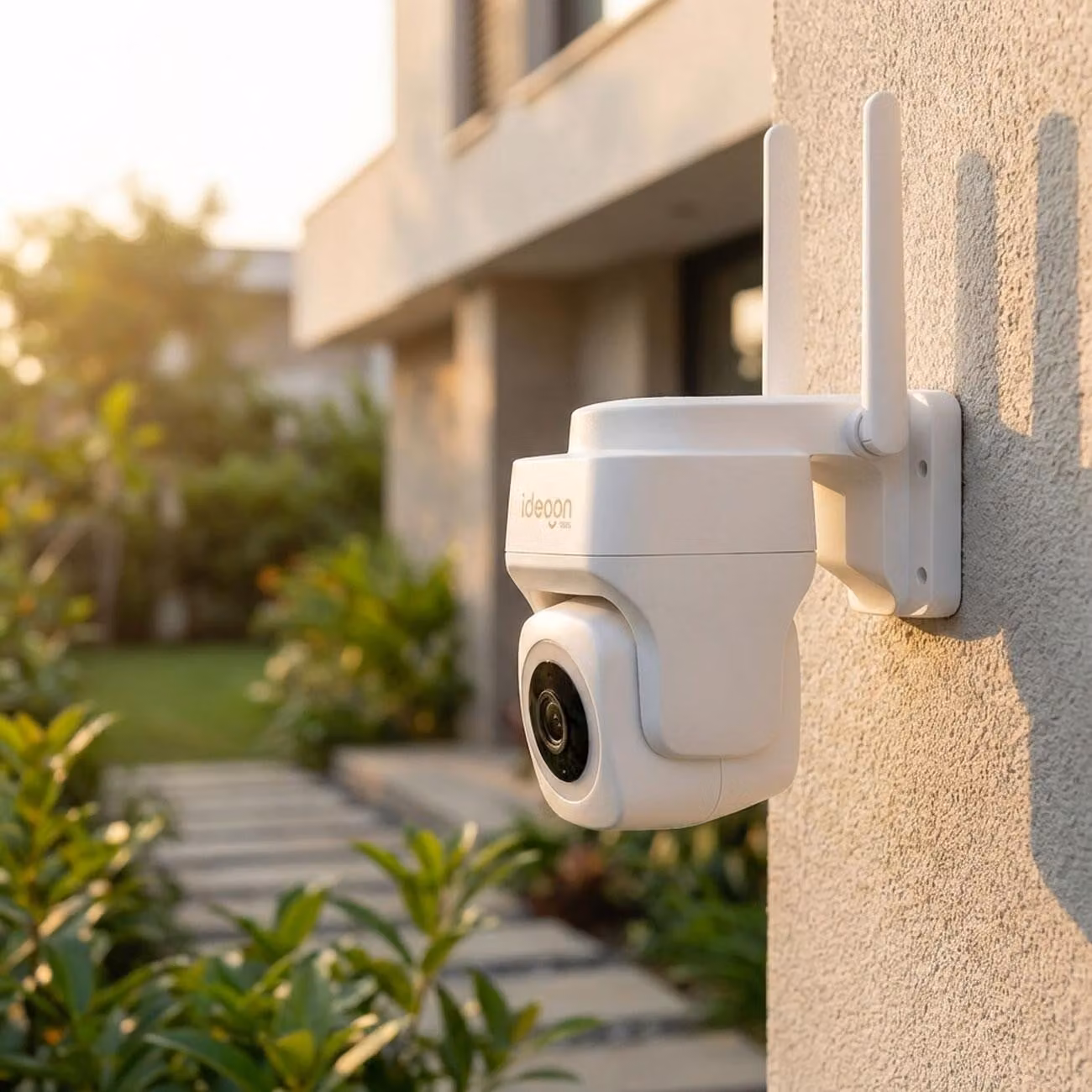 Telecamera di sorveglianza da esterno 2K Wi-Fi IP65 resistente alle intemperie: telecamera da esterno con campo visivo di 355 gradi, riconoscimento delle persone, app, visione notturna e sistema di interfono