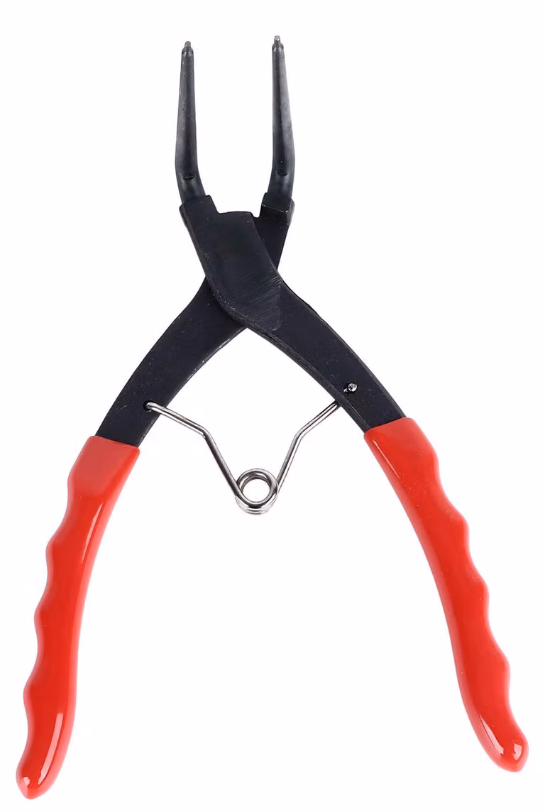 Pinza per anelli di sicurezza, robusta, con estremità interne curve, lunghezza di 90 gradi, realizzata Acciaio al carbonio da 7 pollici, con sistema a molla