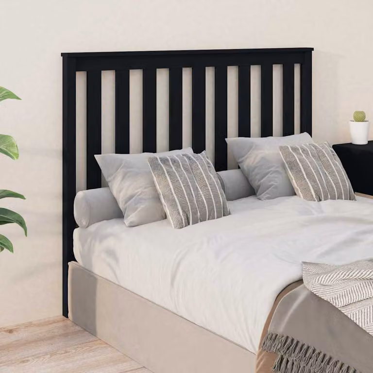 Testiera per letto vidaXL in legno massello di pino nero L: 146 cm, P: 6 cm, H: 101 cm