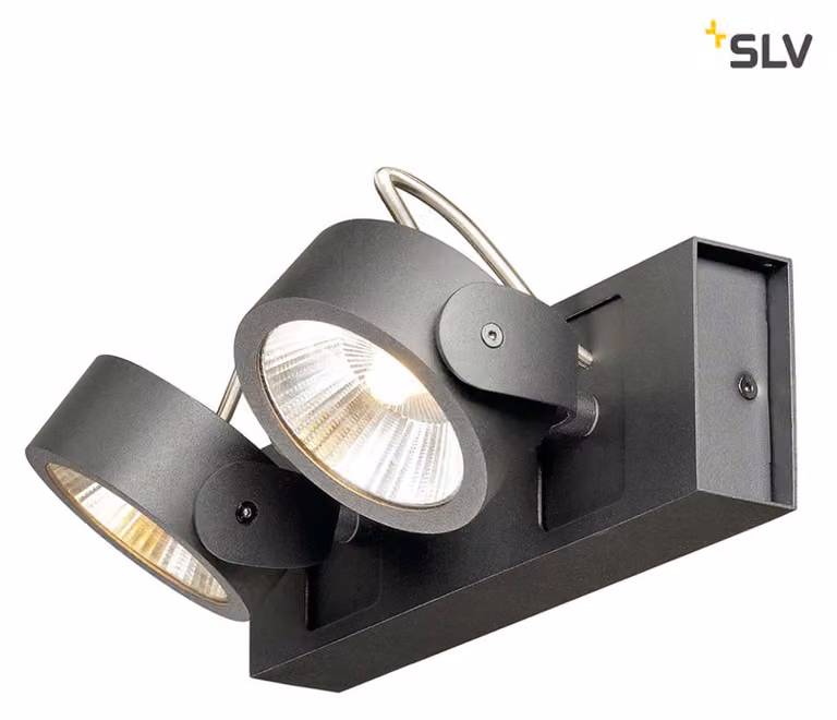 KALU LED 2 lampada da parete e da soffitto, nero, 3000K, 60