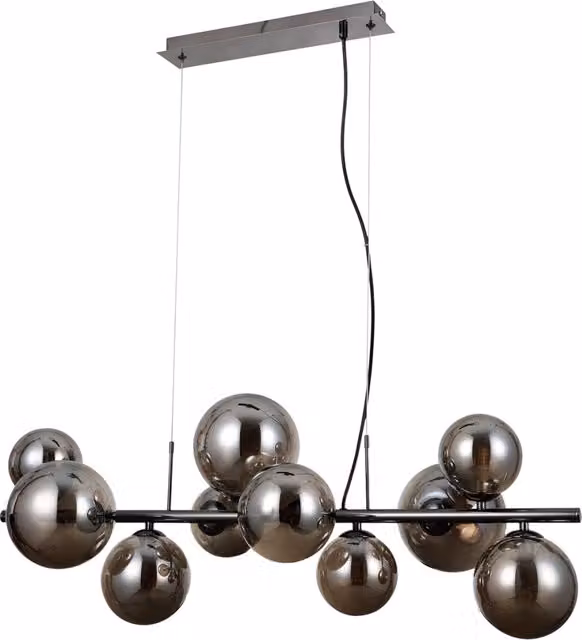 Lampada a sospensione moderna cromo nero 10xG9 Canello