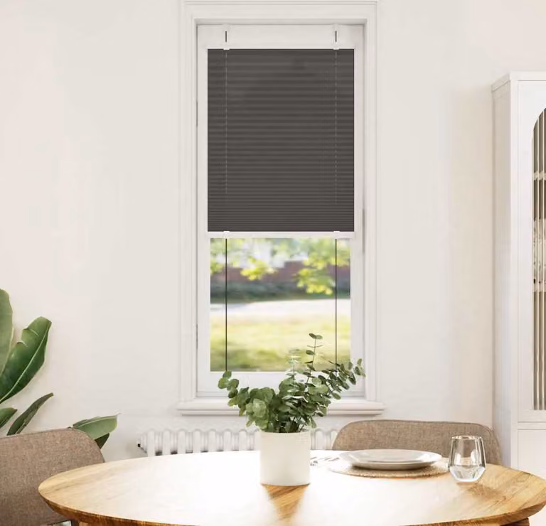 Tenda Plissettata Nera 50x150 cm Larghezza Tessuto 49,4 cm