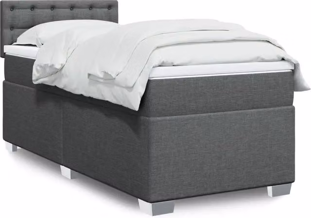 Letto Ibrido Moderno vidaXL con Materasso Grigio e Bianco L/P/H: 200 x 90 x 100,5 cm