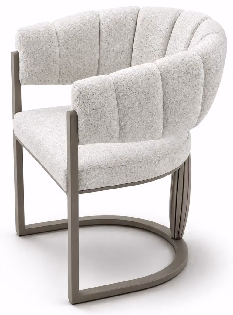 Sedia da pranzo, confortevole, bianca, elegante, armoniosa, moderna