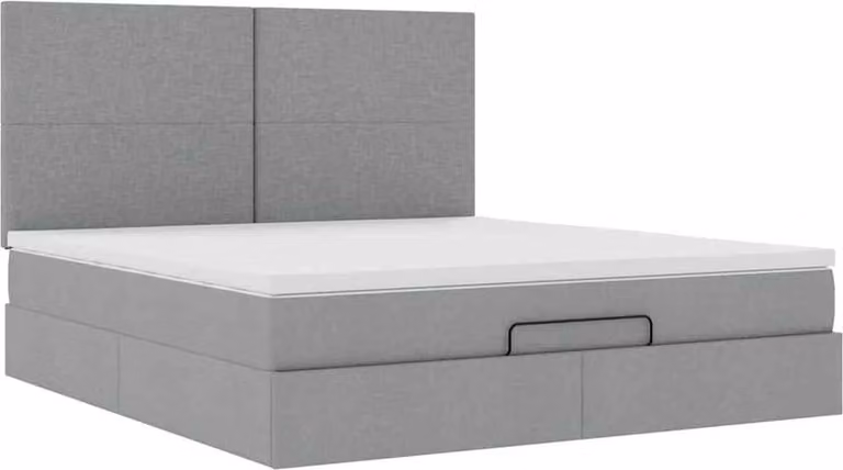 Struttura Letto Pouf con Materasso 180x200 cm in Tessuto