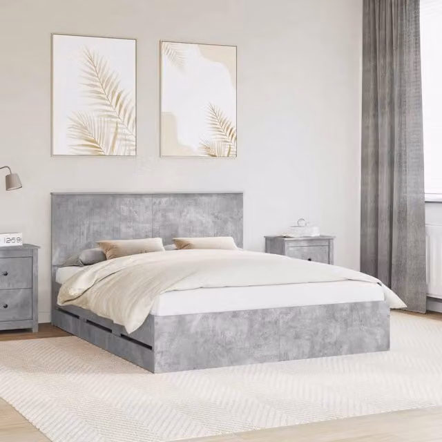 Struttura del letto con cassetto Grigio cemento 160 x 200 cm 3411099