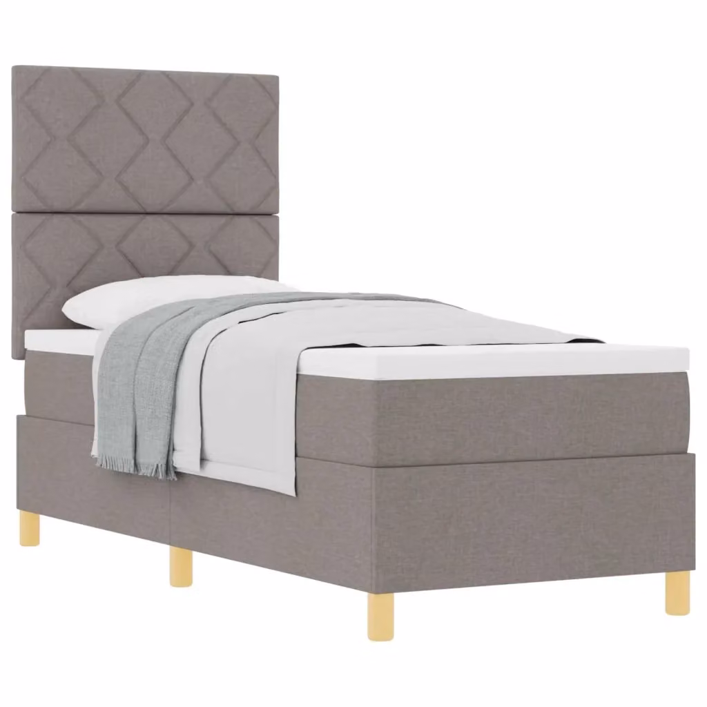 Letto a molle con testiera Talpa vidaXL in tessuto beige o grigio con cassetti L/P/H: 200 x 80 x 128 cm – 2