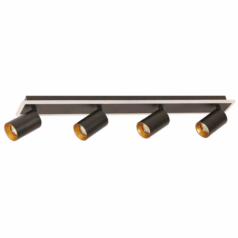 Lampada da soffitto con telecomando Parma nero-oro-bianco 4xGU10x50W metallo dim.: 12x70x8 cm IP20 Light Prestige