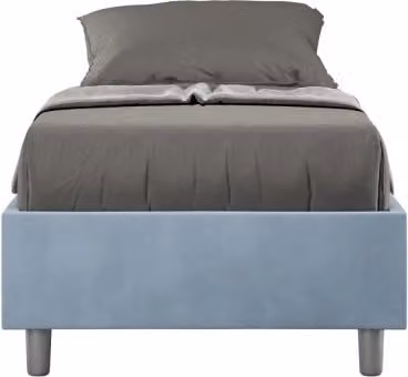 Letto Sommier imbottito Singolo 80x200 cm Azelia - Con rete,Microfibra,Azzurro