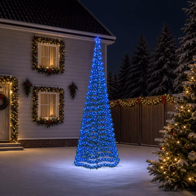 vidaXL Albero di Natale a LED in tinsel con picchetto EKENAS 400 cm
