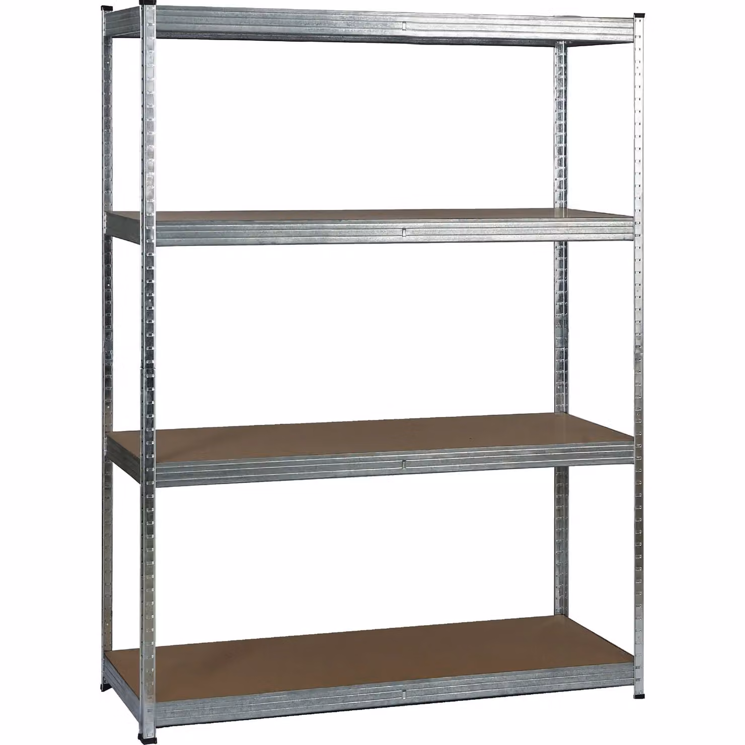 Scaffale in metallo e MDF Vestiamo Casa con 4 ripiani, colore argento, H 180 cm x L 120 cm x P 50 cm – 1