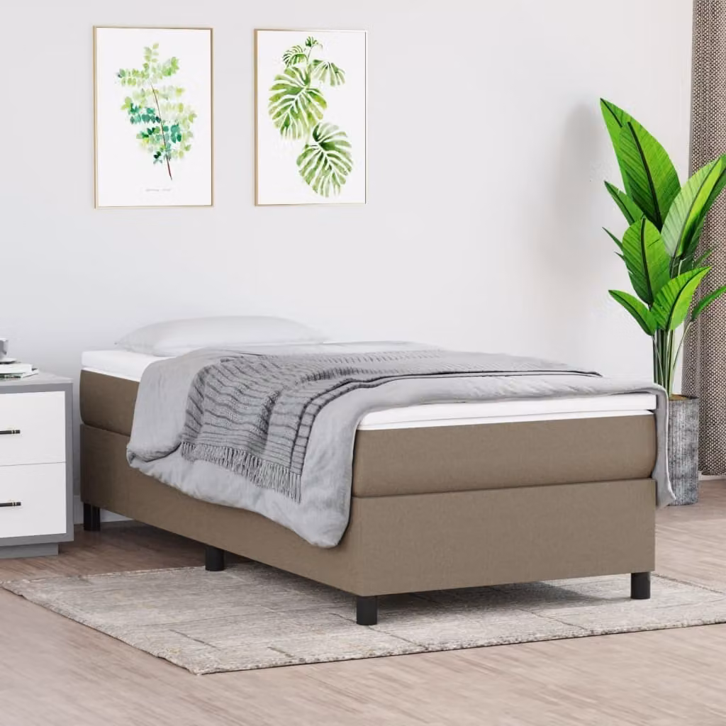 The Living Store Box spring bed Taupe 90x190 cm Tessuto
