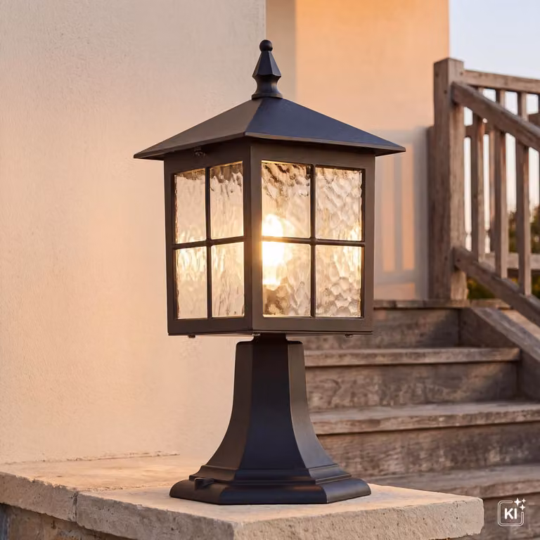 Luce a zoccolo rustica BAARLE Nero H:45cm E27 IP43 luce decorativa da esterno lanterna da giardino