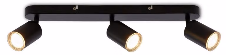 BRILONER - Lampada a soffitto orientabile, grado di protezione IP44, attacco GU10, massimo 9W, colore nero, diametro 47,5 cm