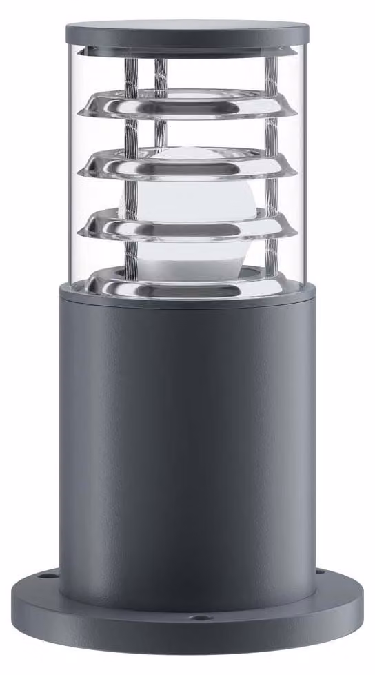 Lampione Per Esterno Moderno Alluminio Grigio 1 Luce E27 60W Ip54