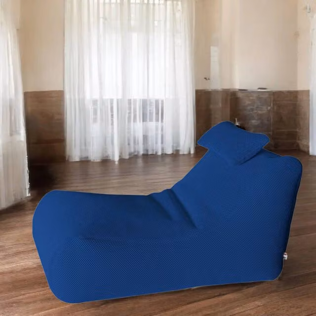 Pouf Chck Talamo Italia, Poltrona sacco e poggiapiedi multiuso in blu, L 120 x P 70 x H 65 cm – 1