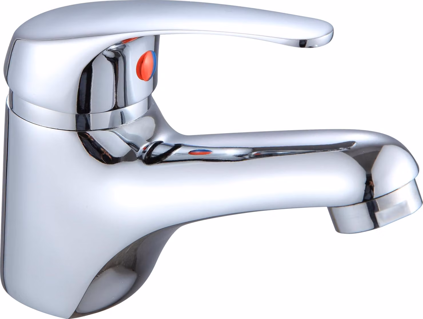 Miscelatore monocomando per lavabo, finitura cromata, design moderno