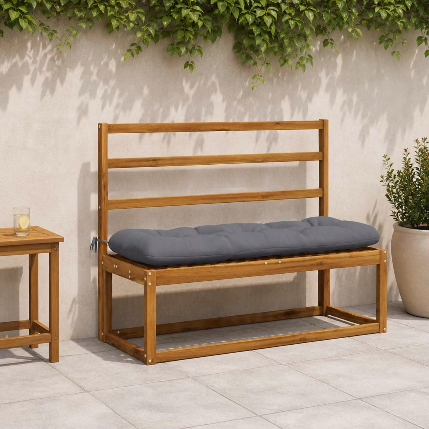 vidaXL Cuscino per panchina VIANEN 100% Poliestere Blu