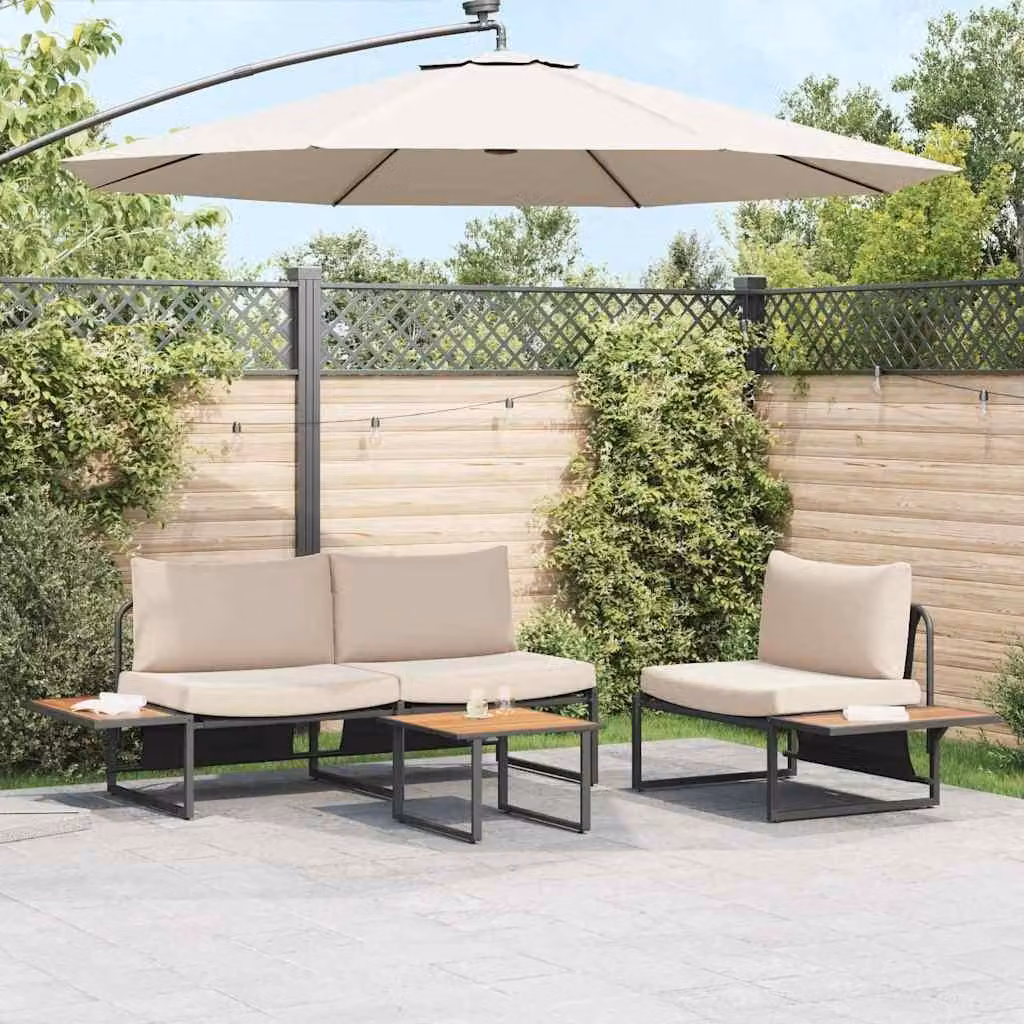 Maison Exclusive - Set da Pranzo per Giardino 3 pcs Talpa Acciaio