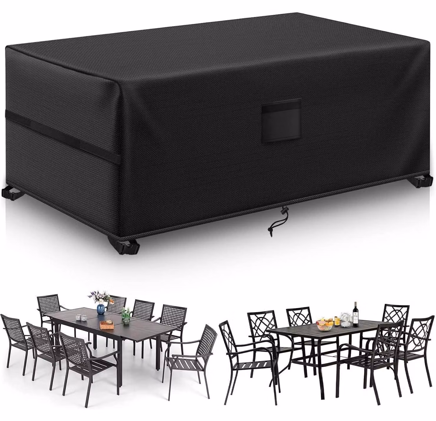 Copertura protettiva per mobili da giardino, dimensioni 170x94x70 cm, impermeabile, resistente al vento, resistente ai raggi UV, tessuto Oxford 420D