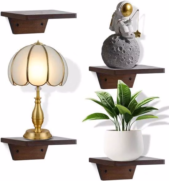 Set di 4 eleganti pannelli da parete a forma di trapezio per la decorazione e lo stoccaggio