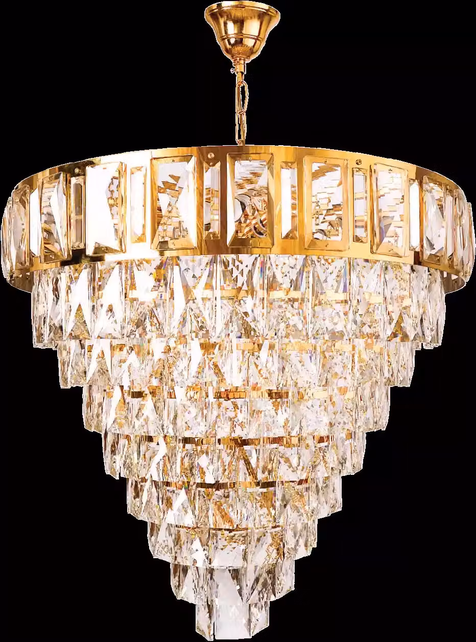 Kronleuchter Deckenleuchter Luxus Gold Deckenlampe Lüster Kristall 80x90cm
