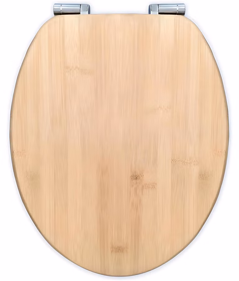 Bath4U Sedile WC in bambù 37,5x43,5 cm Chiusura ammortizzata Soft-Close fino a 150 kg