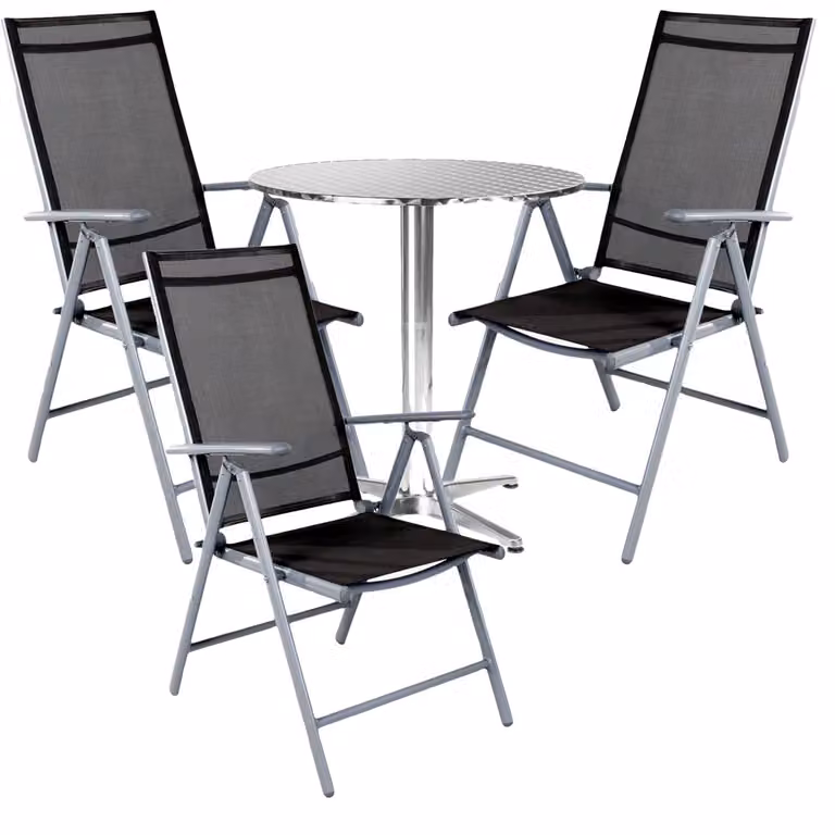 Set di sedute da bistrot Set da bistrot 4 pezzi argento/antracite