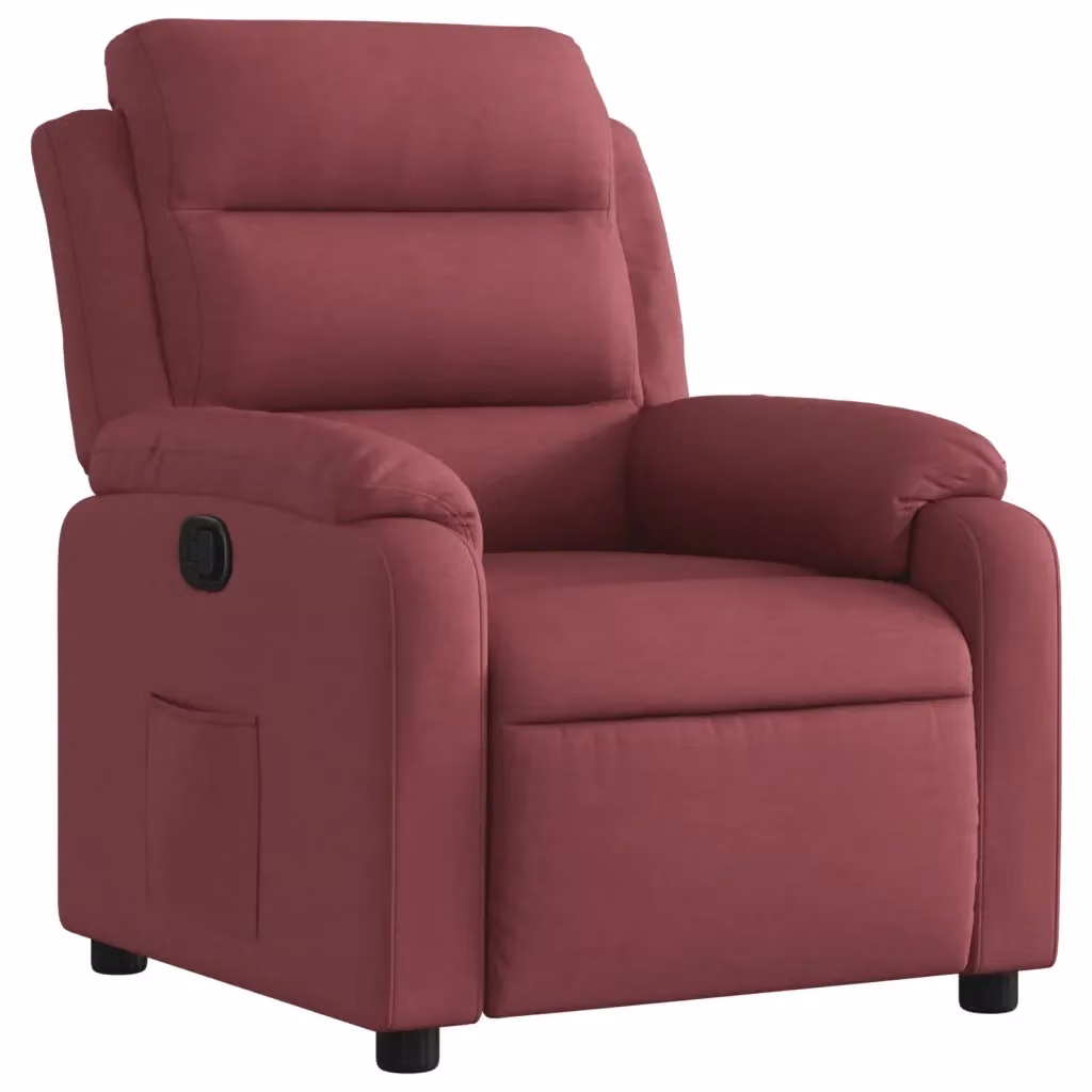 Poltrona Reclinabile Relax vidaXL in Tessuto Rosso con Braccioli e Reclinazione Manuale – 2