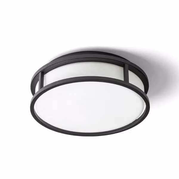 Plafoniera LED Grande da soffitto in vetro opalino e cromo, luce bianca calda 3000K, 12W, IP44 – 2