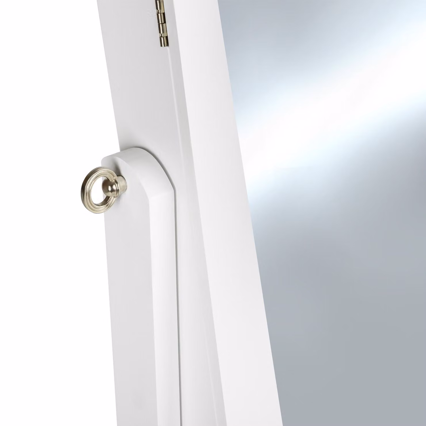 Armadietto portagioie con specchio TecTake GmbH bianco con ante a battente e asta appendiabiti L/P/H: 37.0 x 12.5 x 147.0 cm – 1