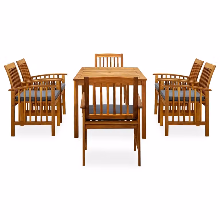 vidaXL set da pranzo da giardino 7 pezzi con cuscini in legno massiccio di acacia