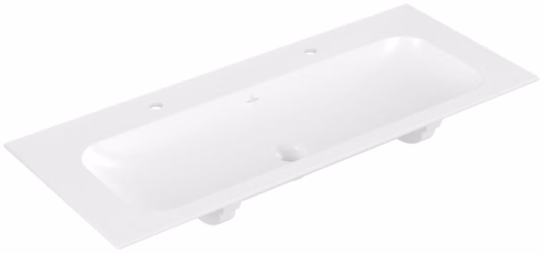Villeroy & Boch Finion lavabo armoire, sans trop-plein, 2 trous pour robinet, 1200x500mm, 4164C1RW, 4164C1RW