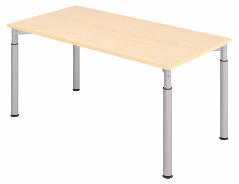bümö Scrivania Serie-Y - Decorazione: acero, struttura: argento, dimensioni: 160 x 80 cm